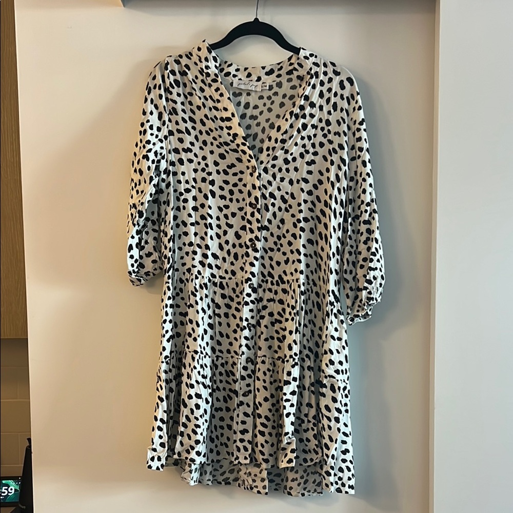 Petal & Pup Cream and Black Leopard Print dress